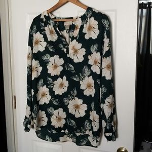 Loft long sleeve flower blouse